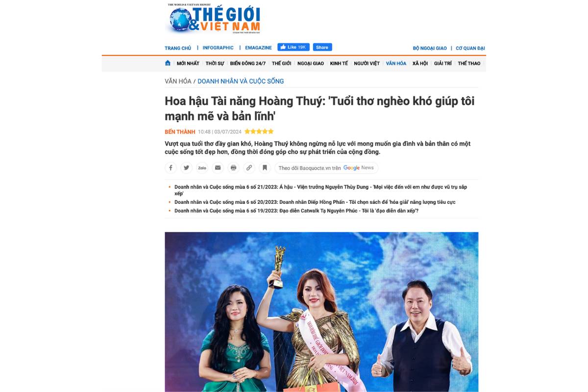  Hoàng Thuý - CEO Du học UOE đạt danh hiệu Hoa hậu Tài năng: 'Tuổi thơ nghèo khó giúp tôi mạnh mẽ và bản lĩnh'