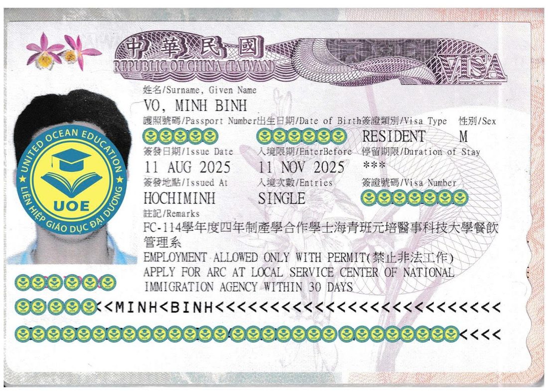 Visa du học Đài Loan của học sinh UOE