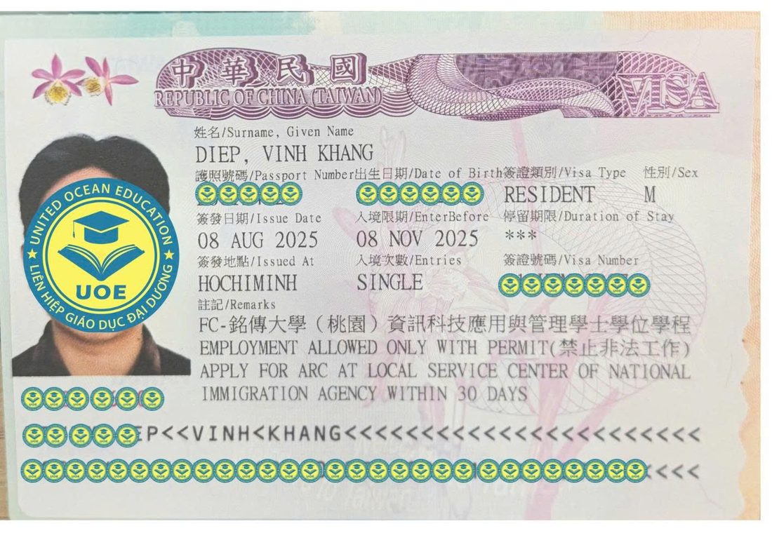 Visa du học Đài Loan của học sinh UOE
